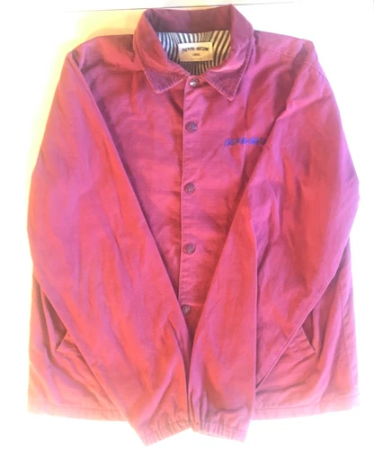 Vintage FA F*cking Awesome SH*T Cotton Ripstop Coach Jacket Size L Maroon 2015 image 3