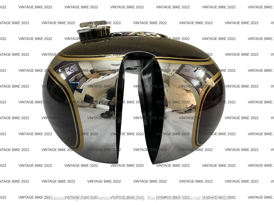 Triumph T90 5T Speed Twin Chrome Maroon 油箱 1948 带盖水龙头/适合 — 第 4/4 张图片