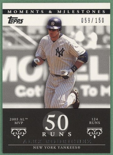 【1/1】ALEX RODRIGUEZ Moments＆Milestones 2007 Topps Moments & Milestones #32-11 Alex Rodriguez #/150 Nm-Mt