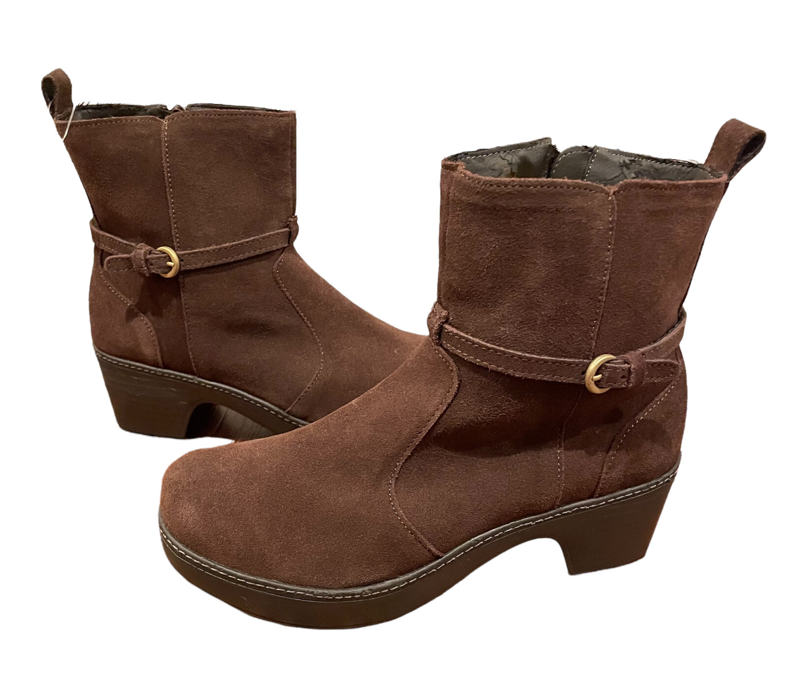 Lands End Boots Womens Side Zip Ankle 