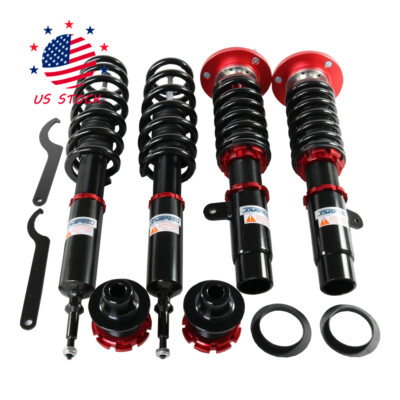 4×Coilovers Suspension Kits Red For 06-2013 BMW 3-Series E90 E91 E92 Adj.Height