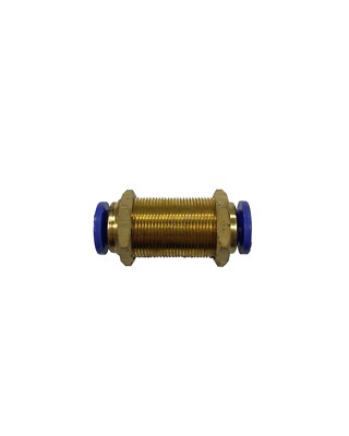 3/8'' Tube O.D. Push-In Bulkhead Union, Pneumatic Push to Connect Fitting