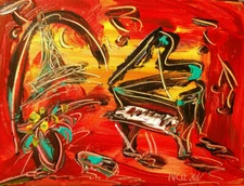 SMOOTH jazz Mark Kazav  Abstract Modern CANVAS Original Oil Painting WALL DH