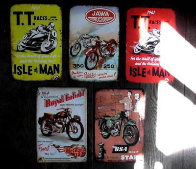 5 x Motorrad / Bike / BSA Garage Metall Plakette Schilder 20 x 30 cm - Mann Höhle Schuppen