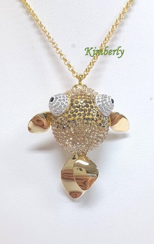 Swarovski Lychee-Goldfish Pendant Long/Large 3D Moving Tail Fins Crystal 1110471 - Picture 3 of 10