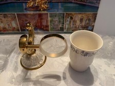 Polish Gold/White.Gold ceramic Finish Bathroom Toothbrush Holders European style