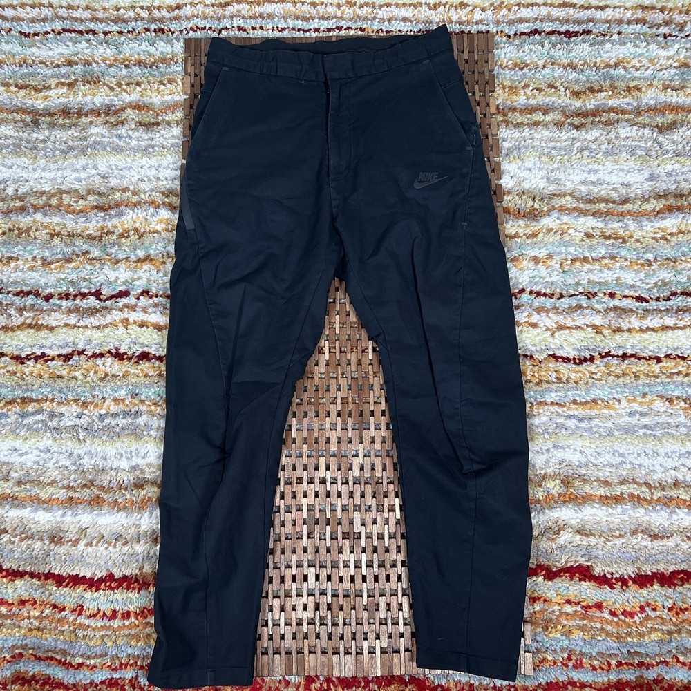 Men’s Nike Tech Fleece Woven Joggers Black Track Pants Size 30