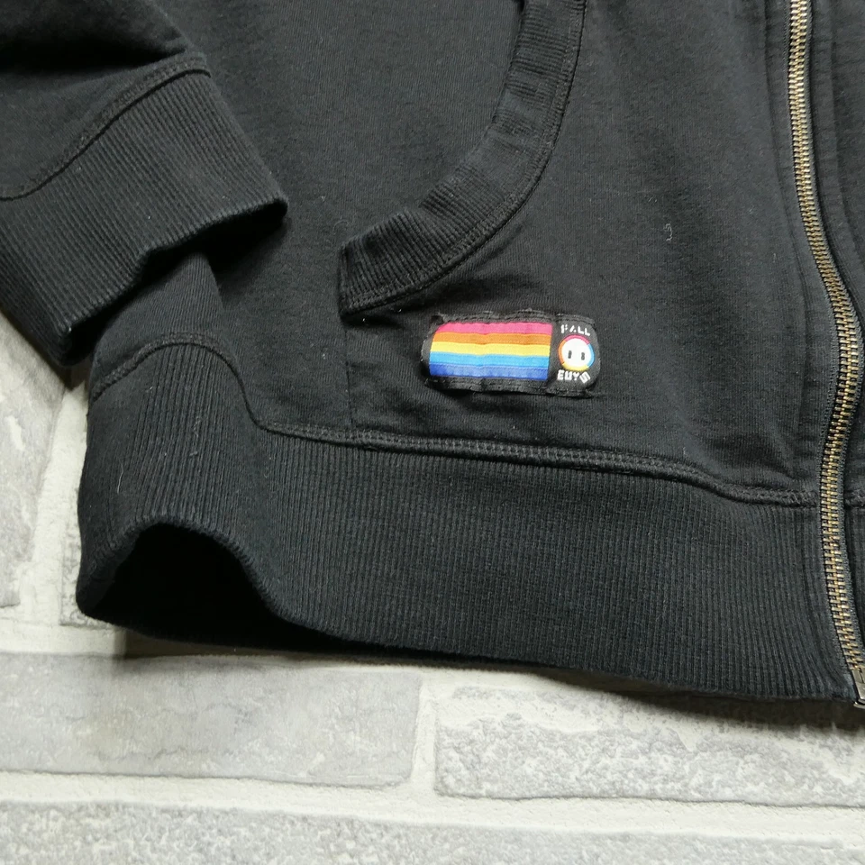 Sudadera con Capucha Fall Guys Game Adulto Grande Negra Cremallera Completa Sudadera con Capucha por District Foto 3 de 4