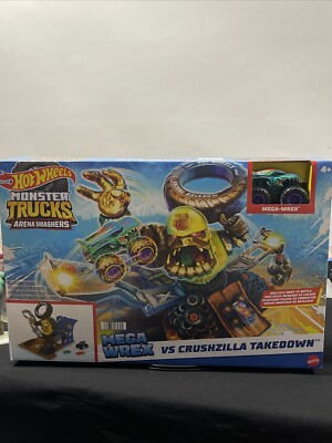Hot Wheels Monster Trucks Arena Smashers MEGA-Wrex vs. Crushzilla