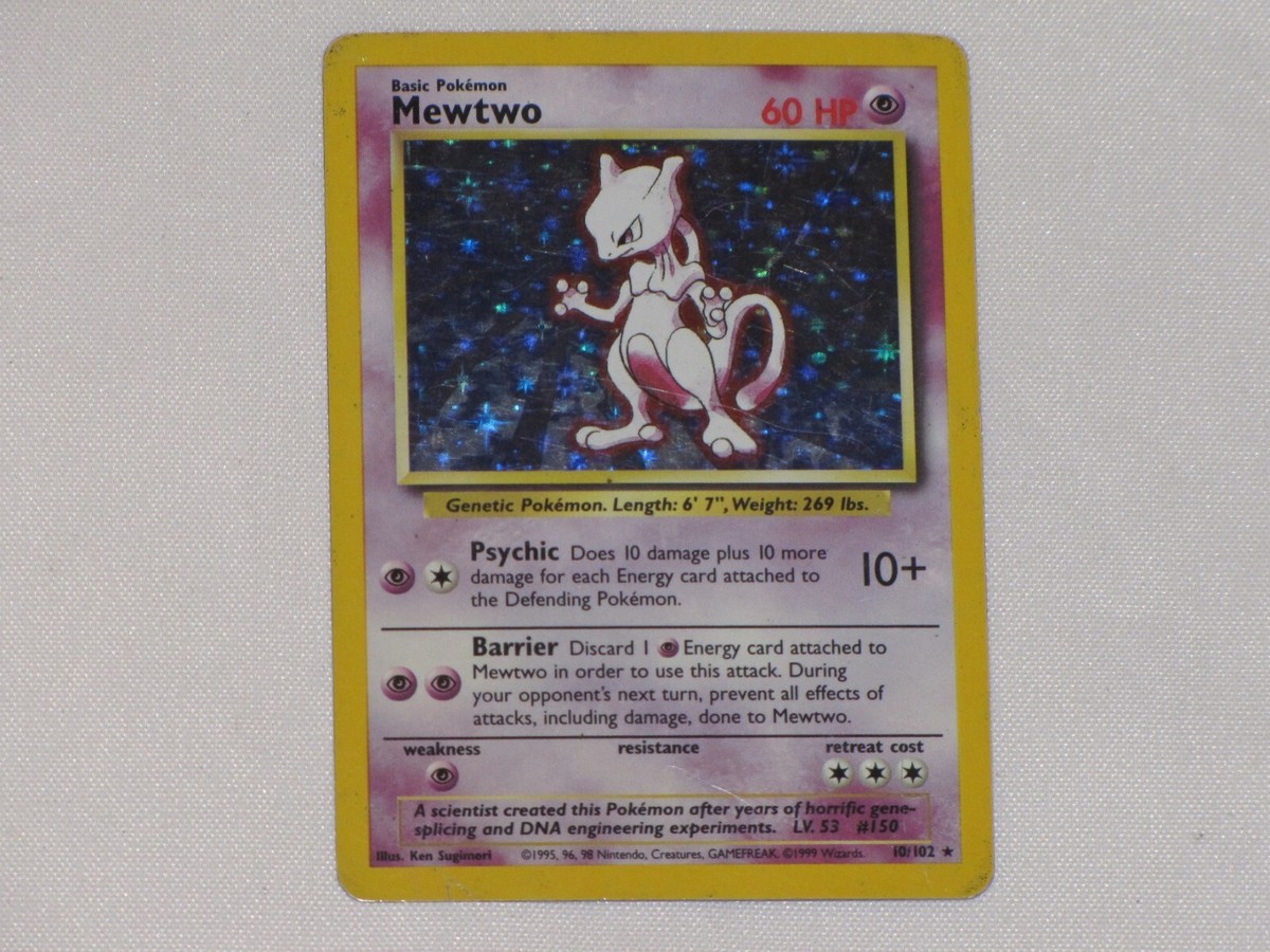 Mewtwo Holo 10/102 - 1999 Pokémon WOTC Mewtwo 10/102 Pokemon Cards Holo | eBay