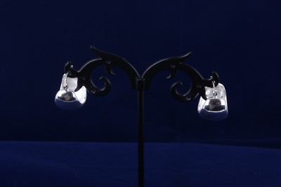 STERLING SILVER WIDE HOOP EARRINGS FINE 925 5373