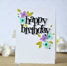 Happy Birthday Letter Metal Cutting Dies Photo Album Decor Scrapbooking Stencils