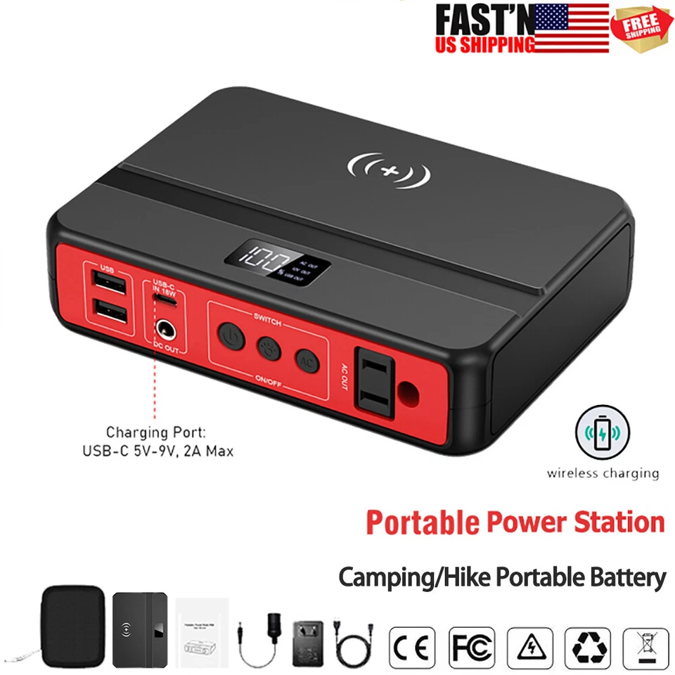 Banco de alimentación portátil AC 65W-85W cargador de teléfono camping viaje batería de respaldo Foto 3 de 4