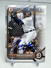 Roberto Campos Signed 2022 Bowman #BP-14 1st RC  Detroit Tigers