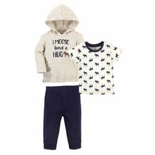 Little Treasure Hoodie Tee Top and Pant, Moose Hug