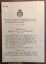MARINA MERCANTILE 1898 REGIO DECRETO X ESECUZIONE LEGGE-6317