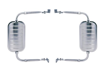 UNIVERSAL JR WEST COAST TRUCK PICKUP VAN TOWING CHROME STEEL DOOR MIRRORS PAIR