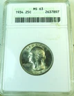 1934 Washington ANACS MS63 *heavy motto* CLC