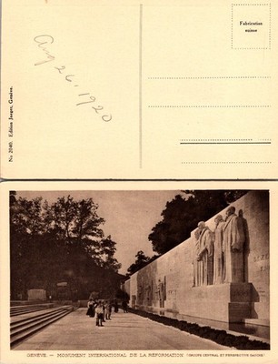Geneva International Monument of Reform Printed Postcard