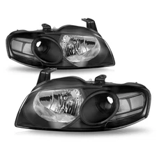 For 2004-2006 Nissan Sentra Sedan Black Headlights Assembly Clear Headlamps Pair