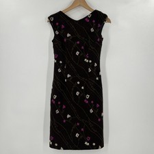 Vestido vintage Moschino de los 90 Barato y Chic para mujer talla XS Wool Shift Marrón Floral