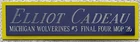 ELLIOT CADEAU MICHIGAN NAMEPLATE FOR AUTOGRAPHED SIGNED BASKETBALL-JERSEY-FLOOR