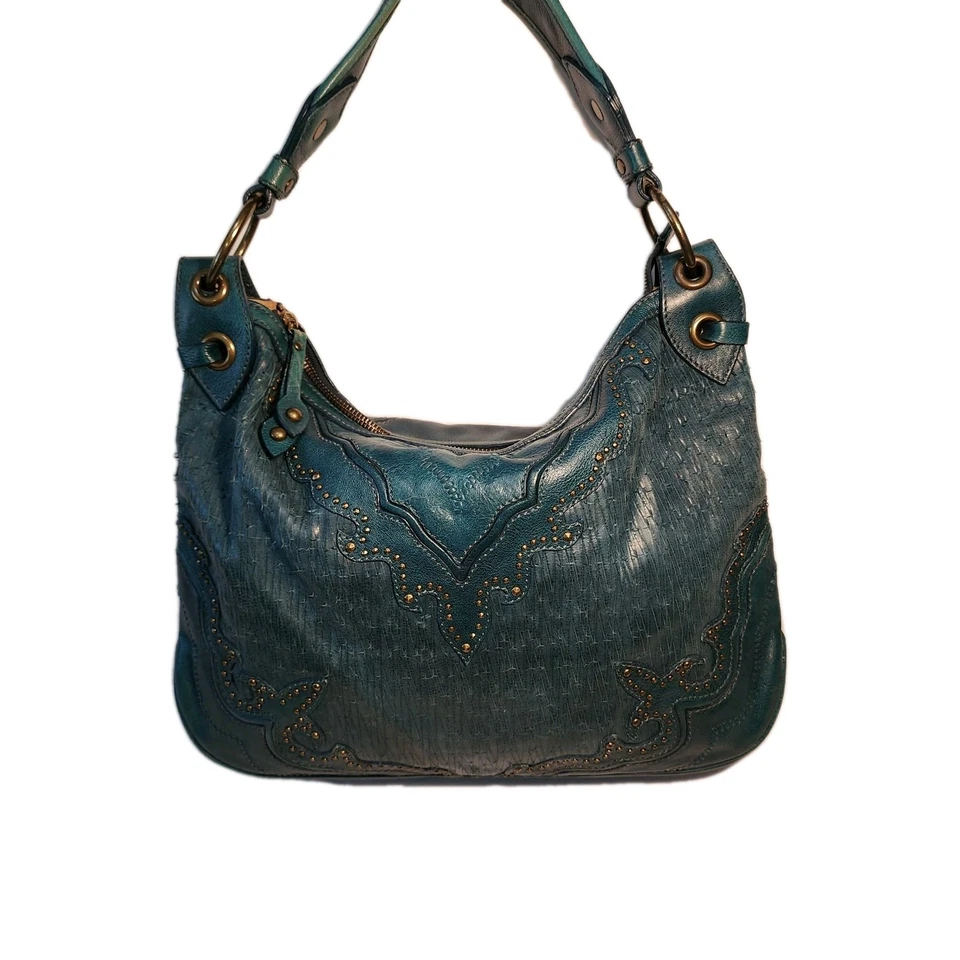 ISABELLA FIORE FLEUR DE LIS CHARMED BLUE KNIGHT BRITNEY SHOULDERBAG Y2K $595 - Image 3 of 4