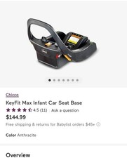 Chicco KeyFit 35 Infant Car Seat Base - Gray 06079629990070 