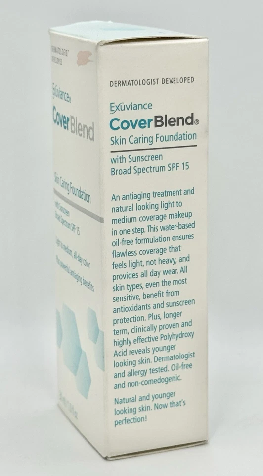 Exuviance Cover Blend Skin Caring Foundation - IVORY - 1 fl. oz. Full Size NIB - Image 3 of 4