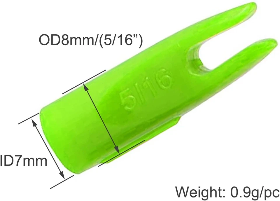 50pcs 5/16" Archery Arrow Nocks ID7MM Pin Plastic Tails Wood Bamboo Arrow Shaft - Image 4 of 4