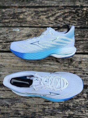 Mizuno Women's Wave Rider 28 White/Mugen Blue Sz 9 Running Training Shoes T2