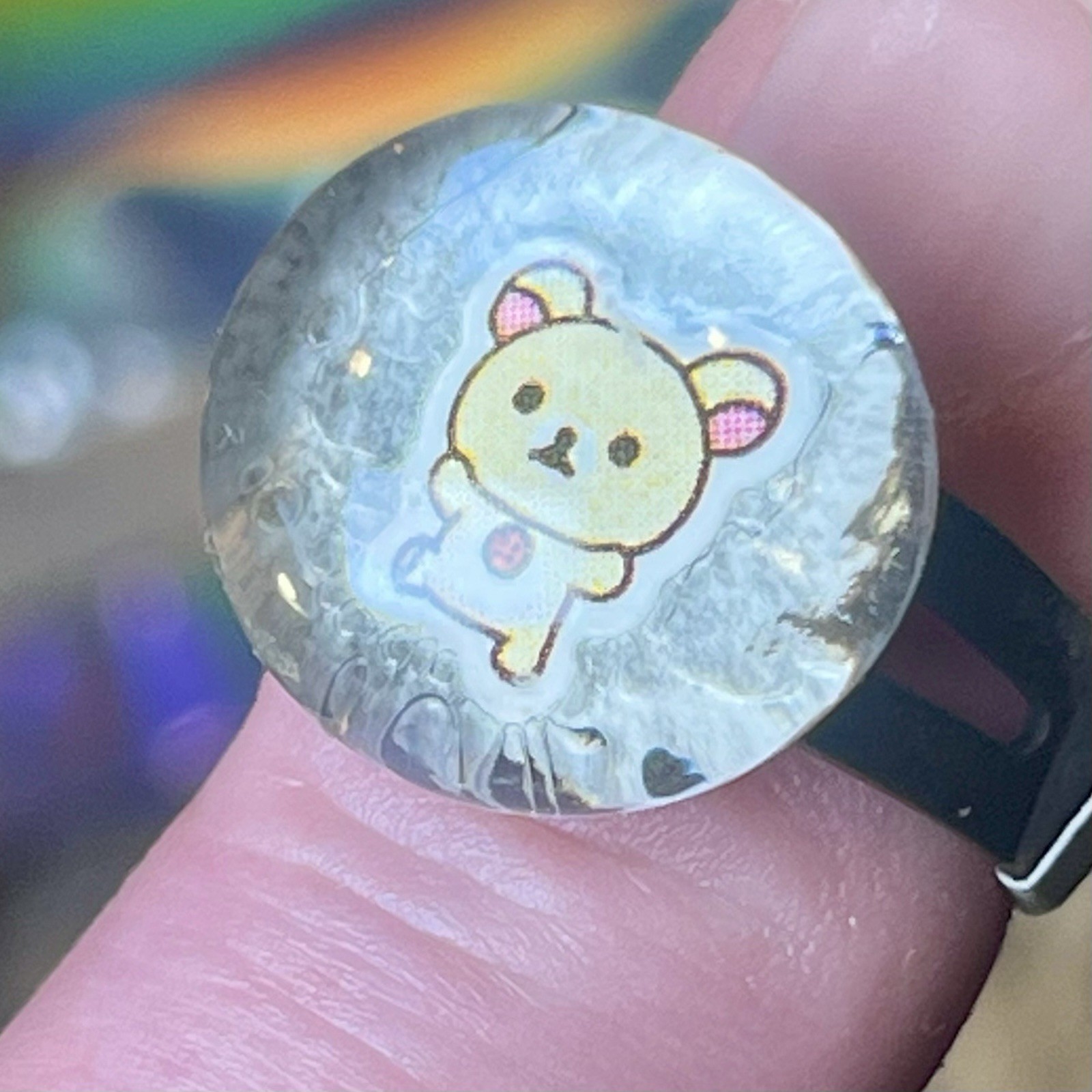 Unique BUBBLES RING adjustable GLASS Handmade Adj… - image 3