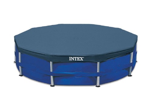 USEDNO RETAIL BOX Intex 10 FT Metal Frame Pool Cover Blue 28030E