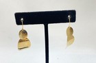 14K Yellow Gold Modern Abstract Two-Tier Drop Dangle Earrings 1.5-Inch 2.09g — photo 4