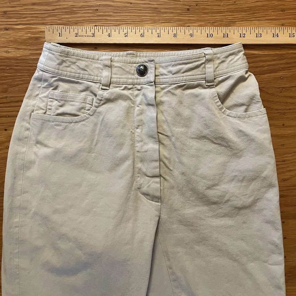 Vintage 90s CHANEL Cream Pants Lace Up Ankles Women’s Sz Fr 34 US 2 XS - Image 4 of 4