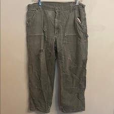 Carhartt Distressed Vintage Double Knee Olive Green 40x30