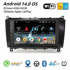 64GB 8" GPS Android 14 Autoradio CarPlay DAB+ Mercedes CLK-Klasse W209 C209 A209