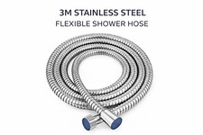 3M Shower Hose Stainless Steel Flexible Anti Kink Chrome Bath Replacement Pipe