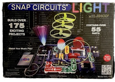 Elenco Snap Circuits LIGHT Electronics Kit 175 Projects SCL-175 Ages 8+ w/books