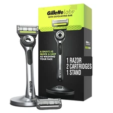 Gillette Labs Mens Razor with Exfoliating Bar, Shaving Kit for Men, Includes 1 H