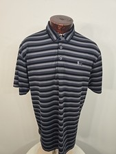 Under Armour Mens XL Black Gray Striped Short Sleeve Golf Polo Shirt