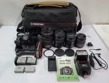 Canon EOS Rebel XSi 450D Camera | 4x Lenses: 18-200mm, 17-85mm, 28-80mm, 18-55mm