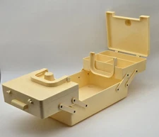 Traum USA Accordion Style Sewing Box Yellow Vintage Plastic Storage Organizer