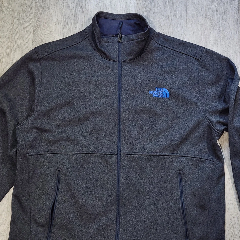 The North Face Men's Large Apex Canyonwall Full Zip Softshell Jacket Black Gray - Image 3 of 4