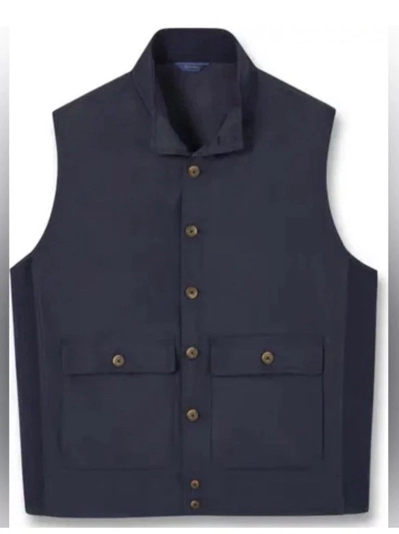 David Donahue Navy Double Pocket Vest Size XXL MSRP $225