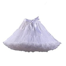 Puffy Tutu Skirt Short Tulle Petticoat Ballet Dance Underskirts Small White