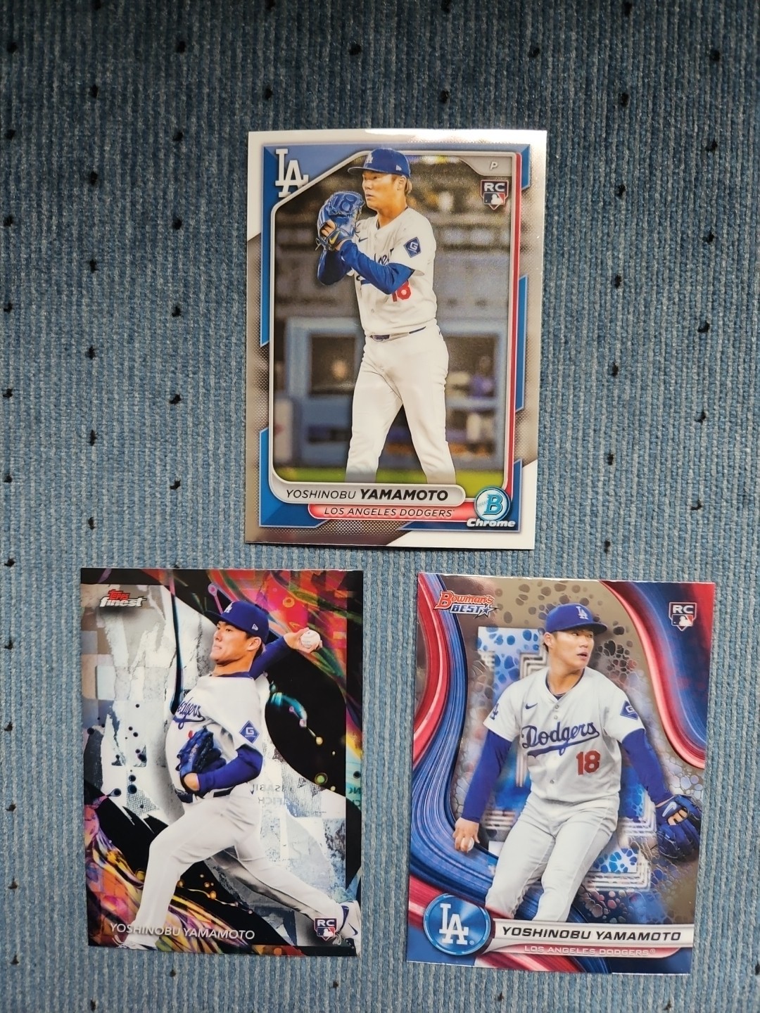 3 RC Cards - 2024 Topps Finest Yoshinobu Yamamoto RC #150 - 3 RC Cards