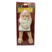 Vintage Package of Darice Porcelain Santa Head and Hands Doll Parts Christmas