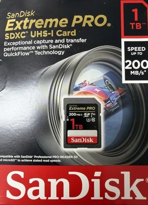 SanDisk 1TB Extreme PRO SDXC UHS-I Memory Card - C10, U3, V30, 4K UHD, SD Card