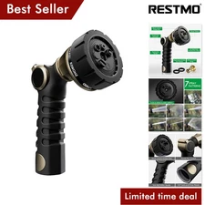 RESTMO Garden Hose Nozzle Water Sprayer Sprinkler with 7 Watering Patterns